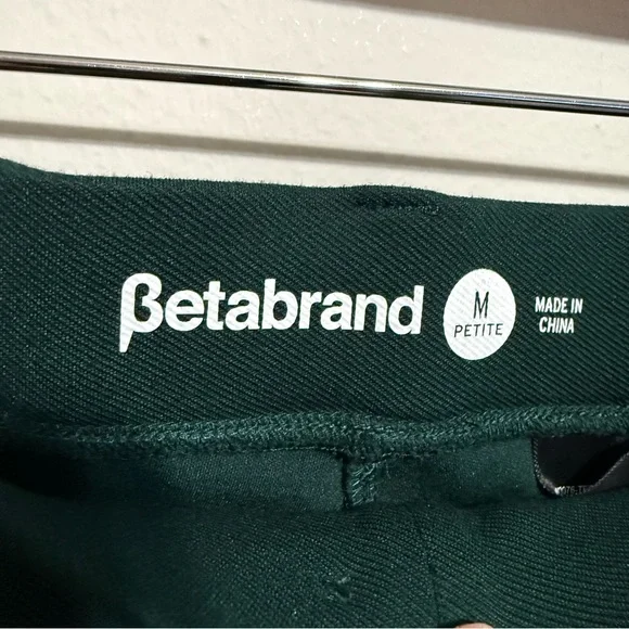 Betabrand Straight Leg Green Pants Womens M Petite Hunter Green - Picture 5 of 6